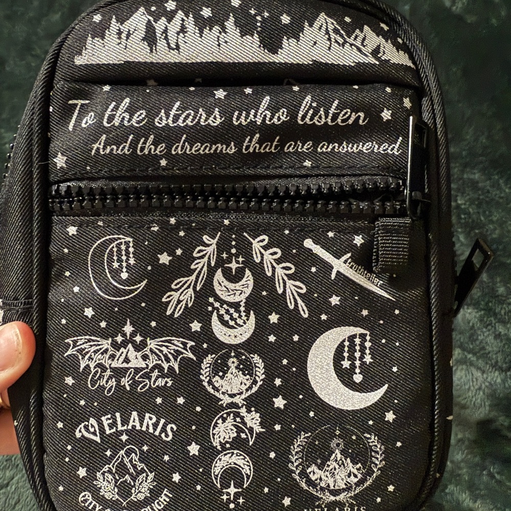 ACOTR Black and White Belt Bag with Celestial Design